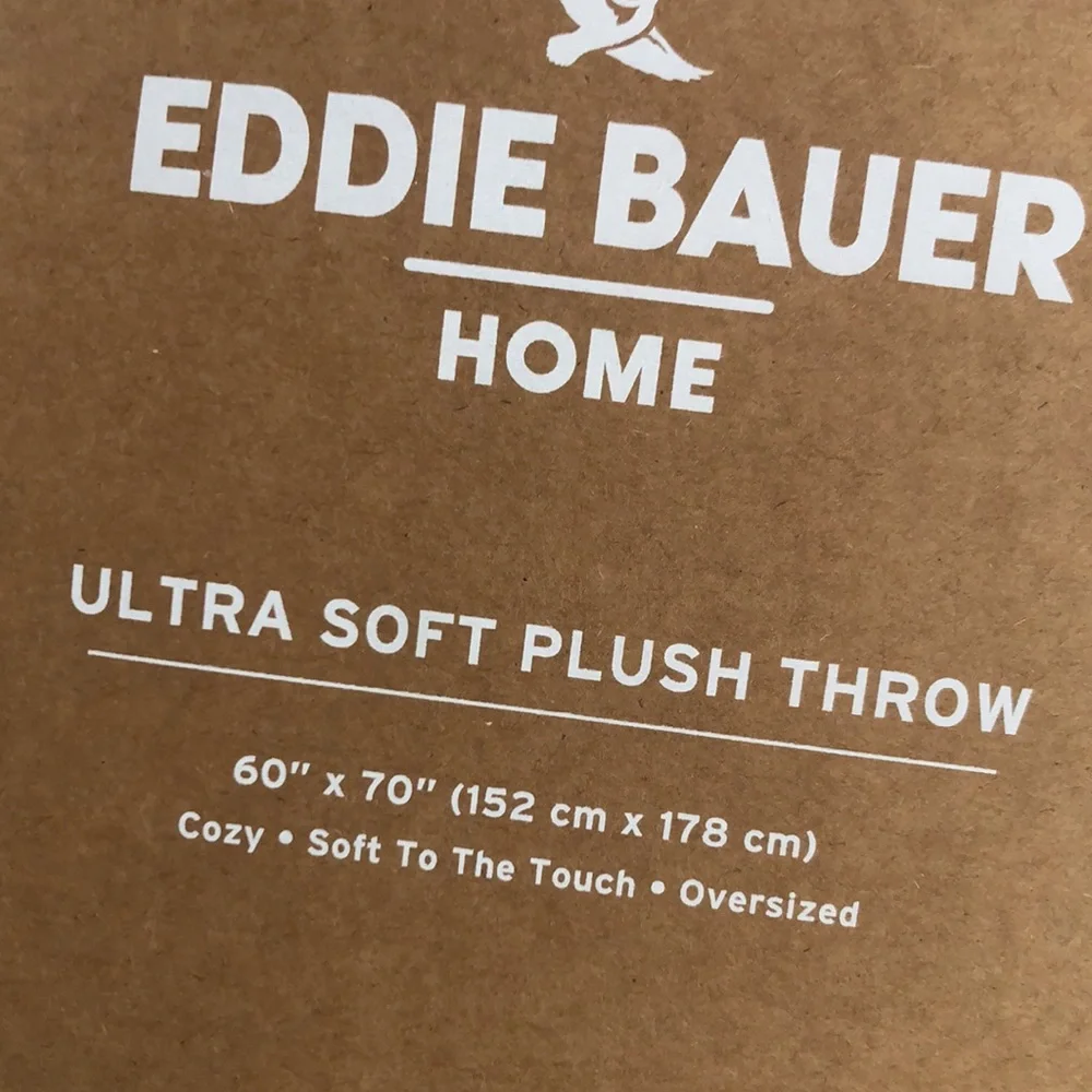Eddie Bauer Multicolor Nature FISHING Print Plush Throw